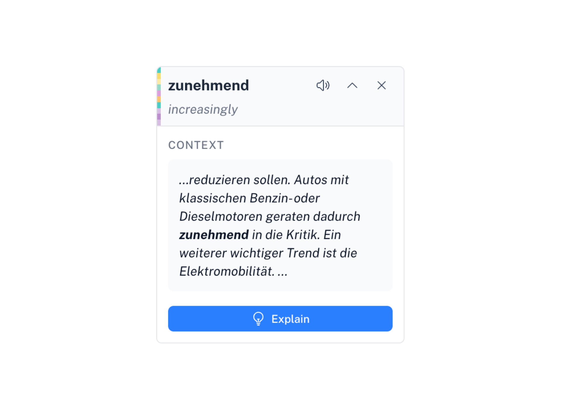 Context Aware Word Explanations