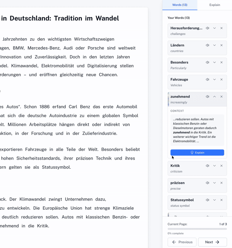 Word Explain Demo